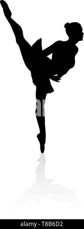 Ballet Dancing Silhouette Illustrazione Vettoriale