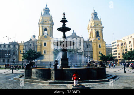 Cattedrale di Lima, Plaza Mayor, Lima, Peru Foto Stock