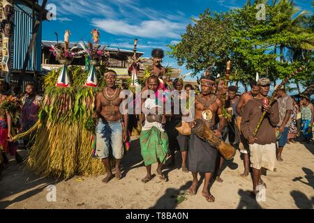 Papua Nuova Guinea, Nuova Bretagna isola, West New Britain provincia, distretto Talasea, Kimbe area, Kapò isola, kid cerimonia di iniziazione Foto Stock