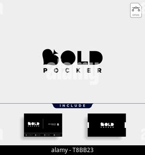 Poker logo design template tipografia illustrazione vettoriale elemento icona - vettore Illustrazione Vettoriale
