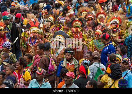 Papua Nuova Guinea, Highlands orientale provincia, Goroka, Goroka Show festival, ballerini Foto Stock