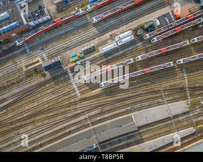 Cantiere ferroviario alla stazione di antenna di distretto in Paesi Bassi Foto Stock