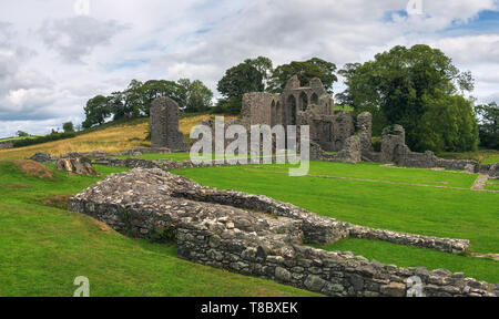 Rovine di Inch Abbey in Irlanda del Nord Foto Stock