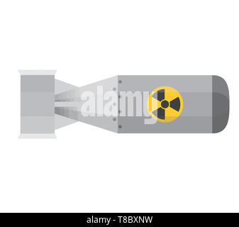 Bomb nuke guerra nucleare atomo di pericolo esplosivo illustrazione argento Foto Stock