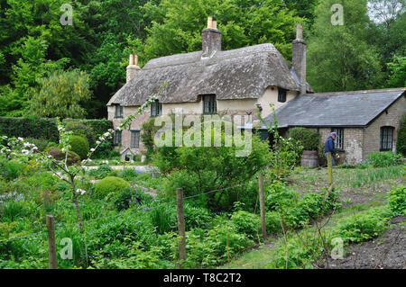 Il cottage in maggiore Bockhampton, Dorset, dove l'autore Thomas Hardy è nato nel 1840. Foto Stock