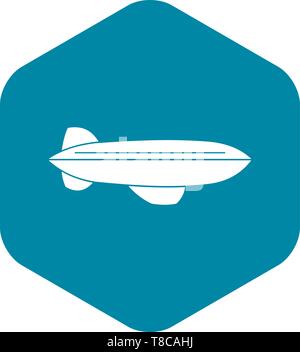 Blimp aeromobili battenti icona, stile semplice Illustrazione Vettoriale