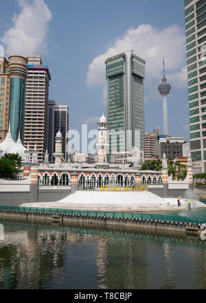La moschea di Jamek e edifici per uffici di Kuala Lumpur in Malesia Foto Stock