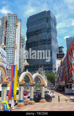 Scena di strada in Brickfields (Little India), Kuala Lumpur, Malesia Foto Stock