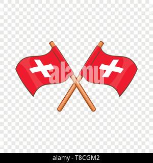 La Svizzera icona Flag, stile cartoon Illustrazione Vettoriale