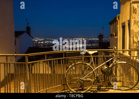 Das 1. Arrondissement liegt am Hang des Croix-Rousse und auf der nördlichen Seite der Halbinsel, die durch den Zusammenfluss von Saône und Rhône gebil Foto Stock