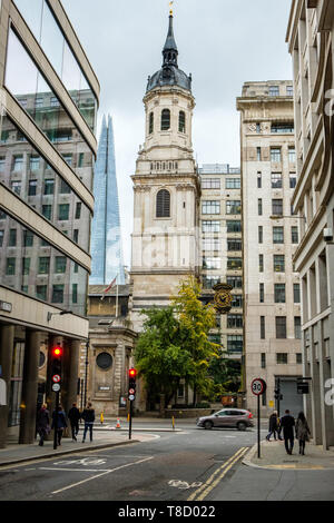 La parrocchia e la Chiesa del pellegrinaggio di San Magno il martire, Lower Thames Street, Londra Foto Stock