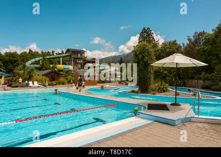 Hanmer Springs piscine termali e spa, Nuova Zelanda Foto Stock