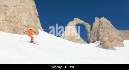 Francia, Savoie, massiccio della Vanoise, aiguille Percee (2748m) Foto Stock