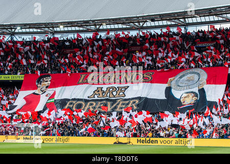 12 maggio 2019 a Rotterdam, Olanda Calcio Eredivisie olandese Feyenoord v ADO Den Haag Feyenoord sostenitori Foto Stock