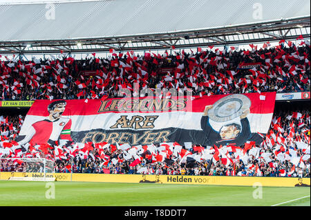 12 maggio 2019 a Rotterdam, Olanda Calcio Eredivisie olandese Feyenoord v ADO Den Haag Feyenoord sostenitori Foto Stock