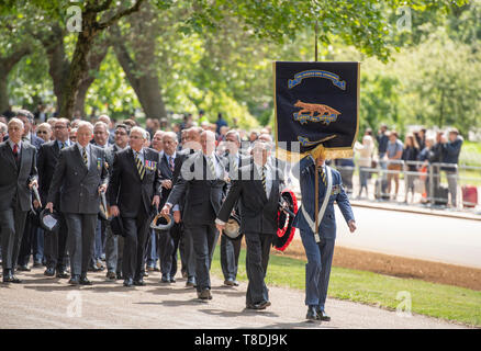Hyde Park Londra, Regno Unito. Il 12 maggio 2019. La 95th cavalleria combinato di vecchi compagni di associazione parata annuale e del servizio avviene a Londra. Foto Stock