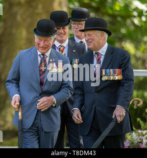 Hyde Park Londra, Regno Unito. Il 12 maggio 2019. Sua Altezza Reale il Principe di Galles assiste la cavalleria combinato di vecchi compagni di associazione parata annuale e servizio. Foto Stock