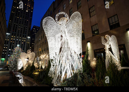 Le decorazioni di Natale al Rockefeller Center Foto Stock