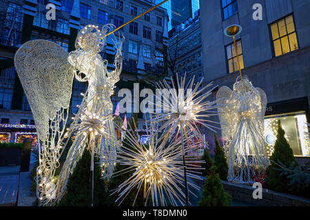 Le decorazioni di Natale al Rockefeller Center Foto Stock