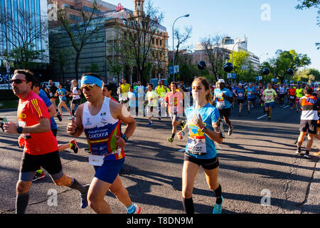 La maratona di Madrid 2019. International gara di corsa. La città di Madrid, Spagna Europa Foto Stock