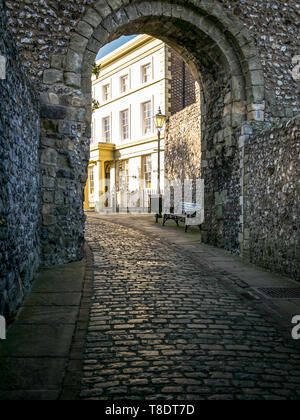 Barbican Gate, Lewes Castle, East Sussex, Inghilterra Foto Stock