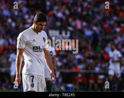 Valencia, Spagna. Il 12 maggio 2019. Guedes durante la partita di calcio tra Valencia CF e Deportivo Alaves il 12 maggio 2019 a Mestalla stadio a Valencia in Spagna. Cordon Premere Credito: CORDON PREMERE/Alamy Live News Foto Stock