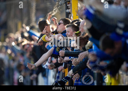 Bruges, Belgio - 12 Maggio: sostenitori celebrare durante la Jupiler Pro League play-off 1 corrispondono (giorno 8) tra il Club Brugge e KRC Genk il 12 maggio 2019 a Bruges, Belgio. (Foto di Frank Abbeloos/Isosport) Foto Stock