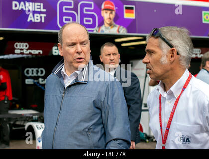 Il principe Alberto di Monaco durante l'ABB FIA Formula e campionato - 2019 Monaco E-premio di Allianz E-Village, il Principato di Monaco il 11 maggio 2019. Foto di Vince Mignott. Foto Stock