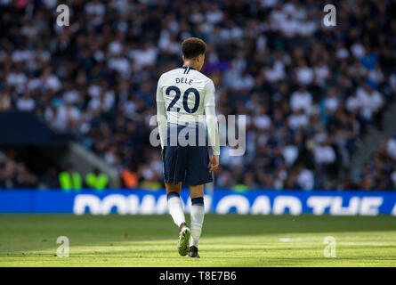 Londra, Regno Unito. Il 12 maggio 2019. Il dele Alli di speroni durante la finale di Premier League della stagione tra Tottenham Hotspur e Everton a Tottenham Hotspur Stadium, White Hart Lane, Londra, Inghilterra il 12 maggio 2019. Foto di Andy Rowland. Solo uso editoriale, è richiesta una licenza per uso commerciale. Nessun uso in scommesse, giochi o un singolo giocatore/club/league pubblicazioni.Õ Credit: prime immagini multimediali/Alamy Live News Foto Stock