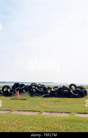 Faro Di Wood Island E Terminal Dei Traghetti. Wood Islands è una comunità rurale di agricoltura e pesca situata nella regione sud-orientale del Queens County, PEI Foto Stock