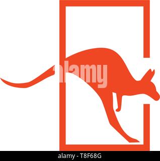 Kangaroo logo design icona vettore illustrazione elemento - vettore Illustrazione Vettoriale