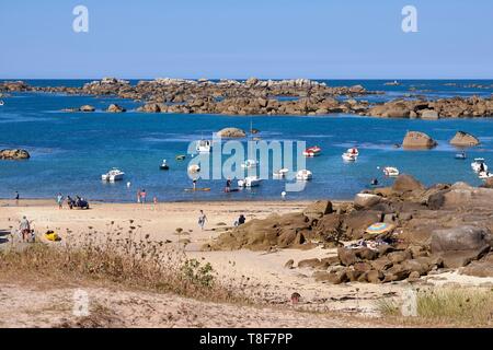 Francia, Finisterre, Paga pagana, Kerlouan, Meneham Beach Foto Stock