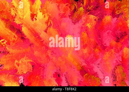 La fiamma, arancione la pittura digitale con effetto 3D Foto Stock
