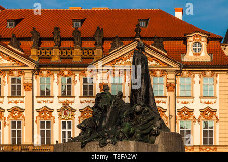 Jan Hus statua a Praga Foto Stock