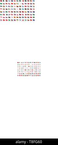 National sventolando bandiere da tutto il mondo con i nomi - alta qualità bandiera vettore isolato su sfondo bianco Illustrazione Vettoriale