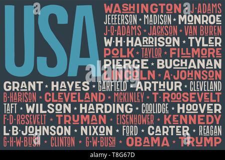 Bandiera degli Stati Uniti. Poster di Stati Uniti d'America bandiera Illustrazione Vettoriale