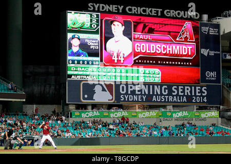 Paolo Goldschmidt, MLB 2014 Opening Serie Team Australia v Arizona Diamondbacks al Sydney Cricket Ground, XXI Marzo 2014. Foto Stock