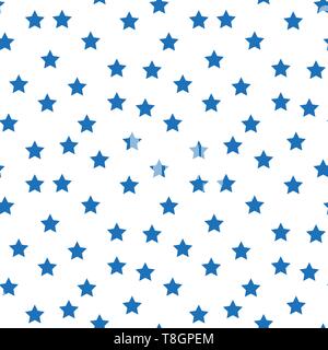 Star seamless pattern. Notte, spazio o tema natalizio. Piatto sfondo vettoriale in bianco e nero. eps 10. Illustrazione Vettoriale