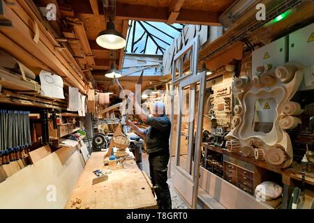 Francia, Parigi, cabinet rendendo, Lulli workshop, cabinet di artigiani maker di passaggio du Bourg l'Abbe Foto Stock
