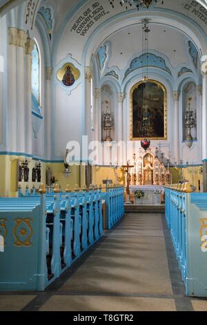 La Slovacchia, Bratislava, Chiesa di Santa Elisabetta, noto anche come il Blu la chiesa, consacrata nel 1913 e costruito da Budapest architetto Edmund Lechner in stile dell Art Nouveau ungherese Foto Stock