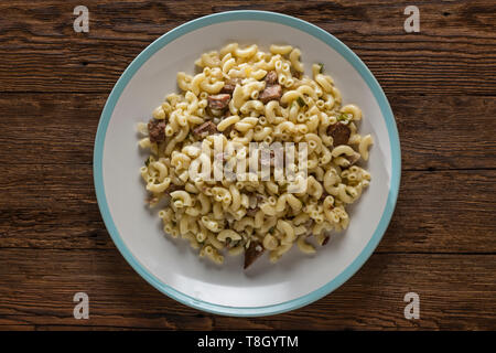 Formaggio, maccheroni, mac, pasta, tagliatelle, gomito, formaggio, salsa, cotti, classic, Foto Stock