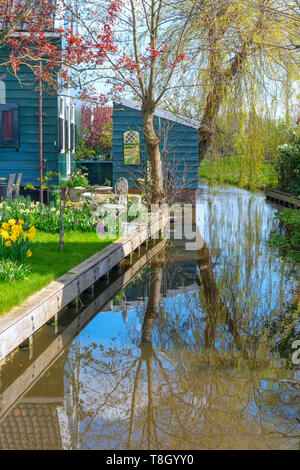 Zaandam, Paesi Bassi, 11 Aprile 2019: case si trova sulla Oude Haven in Zaandam Foto Stock