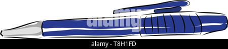 Penna disegnato a mano design, illustrazione, vettore su sfondo bianco. Illustrazione Vettoriale