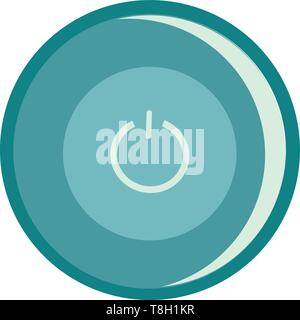 Computer pulsante alimentazione disegnati a mano design, illustrazione, vettore su sfondo bianco. Illustrazione Vettoriale