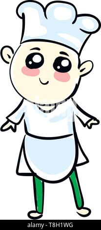 Lo chef cuoco disegnati a mano design, illustrazione, vettore su sfondo bianco. Illustrazione Vettoriale