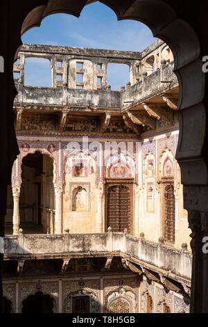 India Rajasthan, regione di Shekhawati, Nawalgarh, Morarka Uattara Haveli Foto Stock