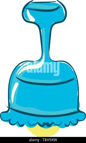 Una lunga lampadario blu luce con una singola lampadina incandescente in esso , il vettore, il colore di disegno o illustrazione. Illustrazione Vettoriale