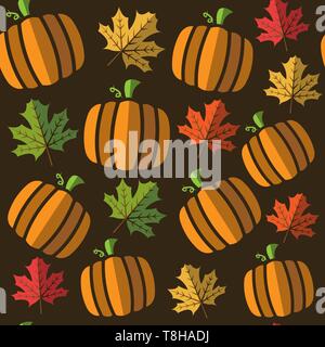 Seamless pattern di zucca sfondo Illustrazione Vettoriale