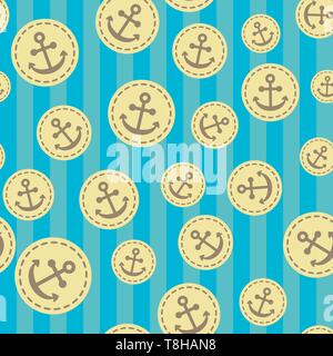 Seamless Modello anchor sfondo vettoriale Illustrazione Vettoriale