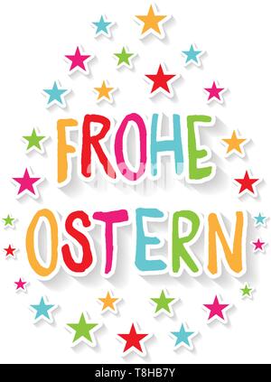 Frohe Ostern tedesco vettore di pasqua uovo Illustrazione Vettoriale